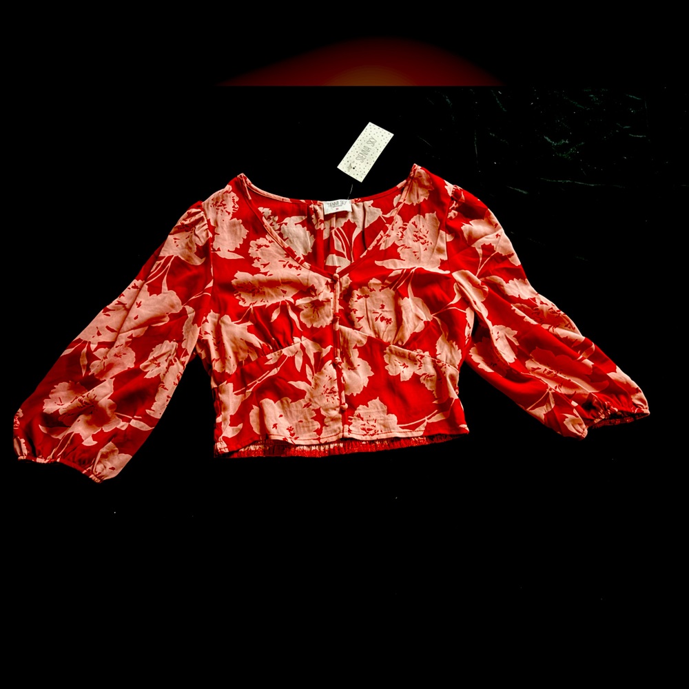 Red Floral Women’s Blouse